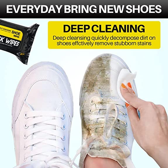 Hexagon Inr Sneaker & Shoe Cleaner Wipes - 1 Packs of 80 - Portable Sneakers Cleaner Shoe Wipes Quickly Remove Dirt & Stains - These Disposable Shoe Cleaning Wipes Can Be Used On Most Footwear