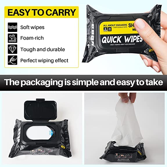 Hexagon Inr Sneaker & Shoe Cleaner Wipes - 1 Packs of 80 - Portable Sneakers Cleaner Shoe Wipes Quickly Remove Dirt & Stains - These Disposable Shoe Cleaning Wipes Can Be Used On Most Footwear