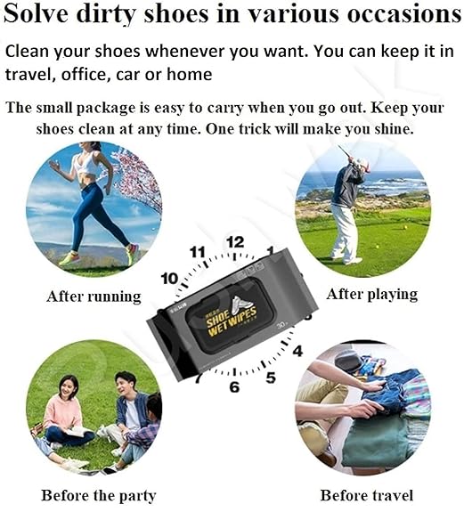 Hexagon Inr Sneaker & Shoe Cleaner Wipes - 1 Packs of 80 - Portable Sneakers Cleaner Shoe Wipes Quickly Remove Dirt & Stains - These Disposable Shoe Cleaning Wipes Can Be Used On Most Footwear